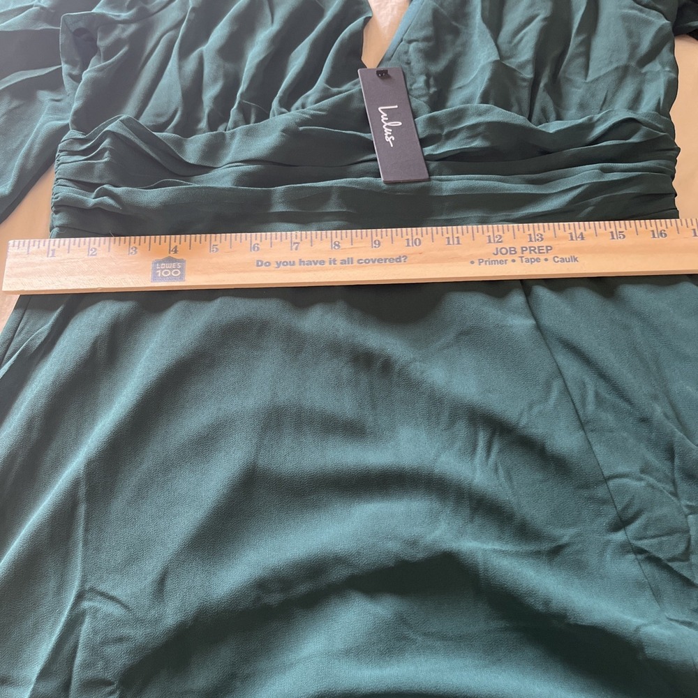 Lulu  About Divine HunterGreen Women's Maxi Dress‎  Backless Size XL - Picture 10 of 11